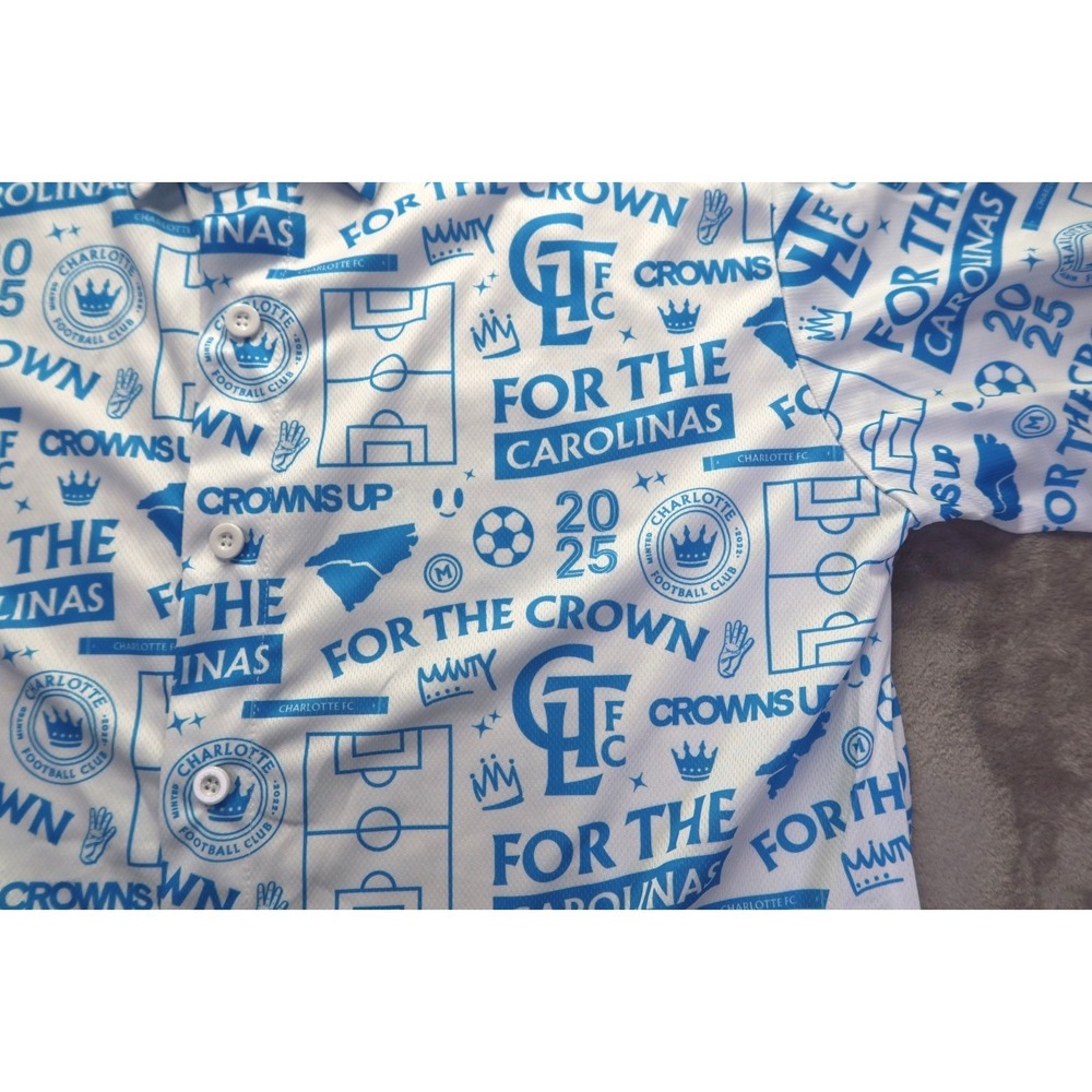 Charlotte Football‎ Club 2025 MLS Major League Soccer Button Shirt CLT Men's XL - Picture 3 of 7